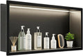 LED Shower Niche 24" x 12", Stainless Steel No Tile Needed Wall Niche by FIESONO
