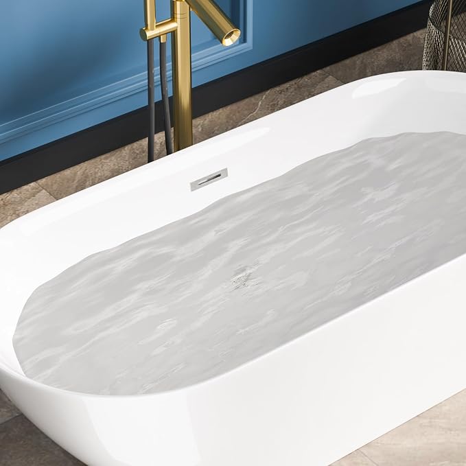 Sarlai 67 Inch Acrylic Freestanding Soaking Bathtub Contemporary Soaking White - Image 5