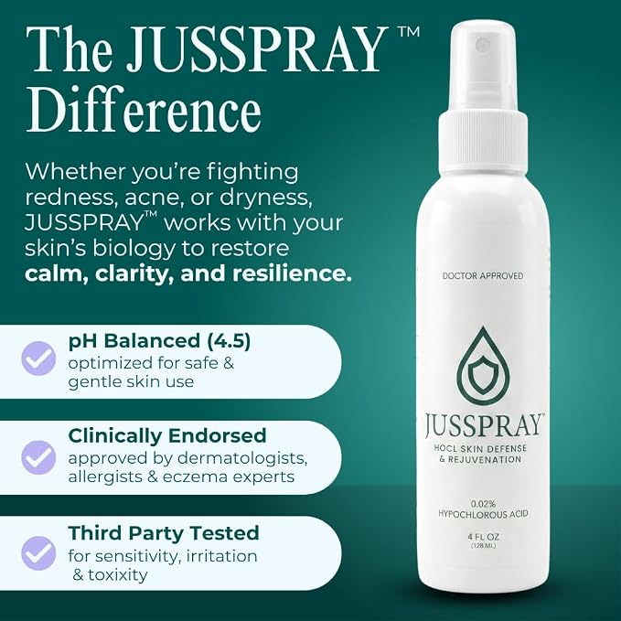 JusSpray™ Hypochlorous Acid Skin Defense Mist – 4 oz Spray - Image 4
