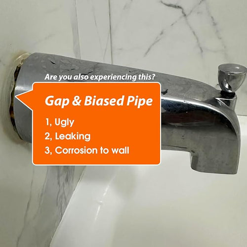 1/4" Thick SUS304 Tub Spout Cover Ring, Bathtub Faucet Surround Sealing Spacer - Image 2