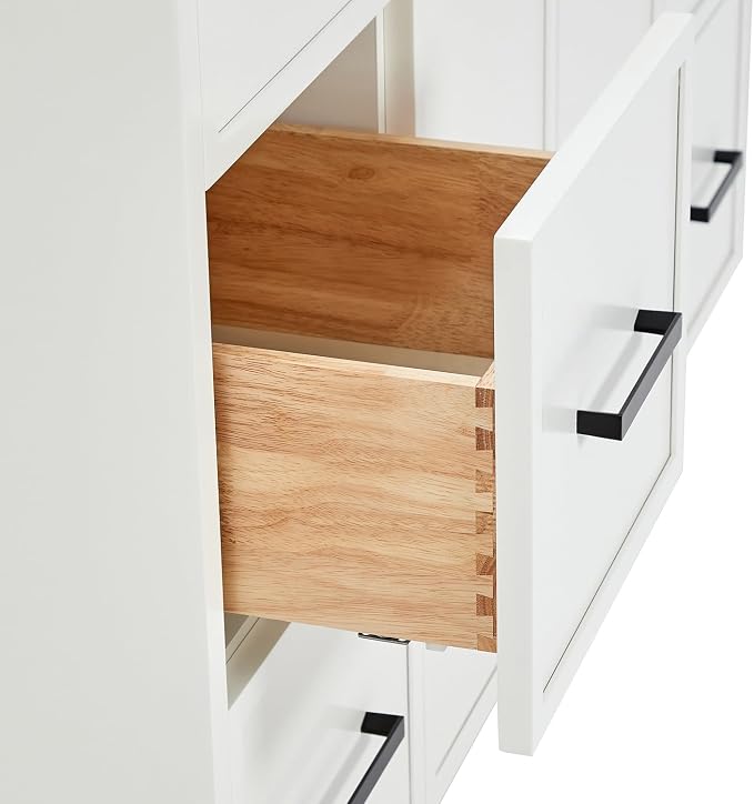 ARIEL Kelly 54 inch Bathroom Vanity Without Sink in White, Bathroom Base Cabinet - Image 6