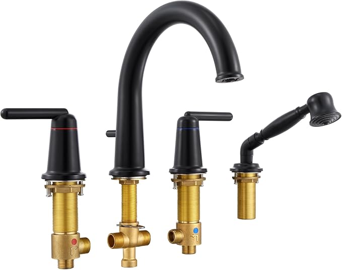 Roman Tub Faucet with Sprayer, Classic Bath Faucet Set with Brass Valve by Wintap