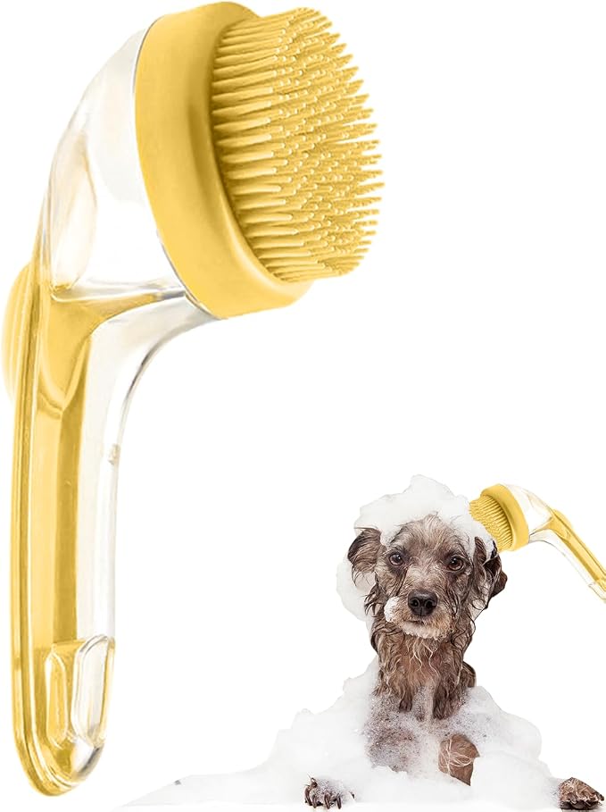Pet Bath Brush, Dog Shampoo Brush Bubble Maker, New 2 in 1 Dog Bath Brush - Image 8
