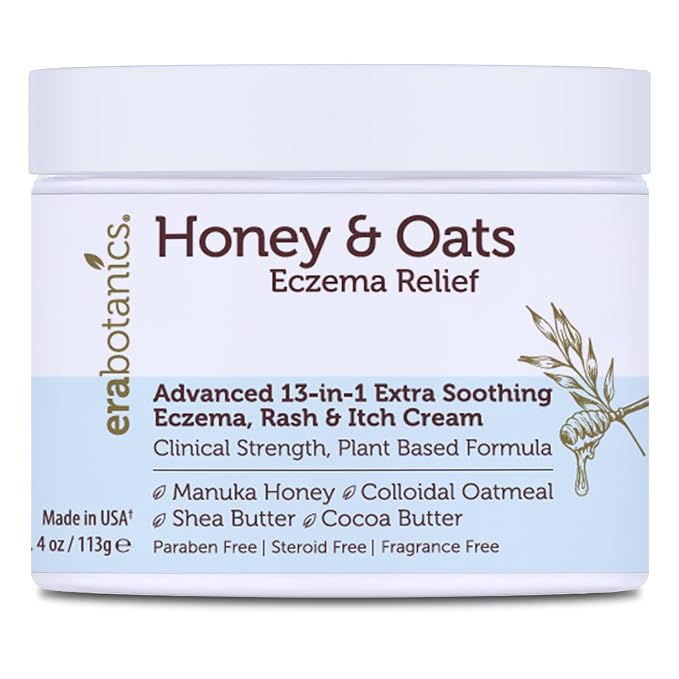 Eczema Cream with Manuka Honey & Colloidal Oatmeal – Extra Strength Anti Itch by EraOrganics