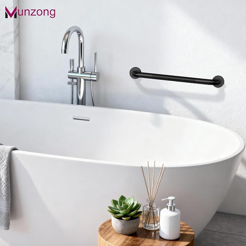 12 Inch Anti Slip Shower Grab Bar, Munzong Oil Rubbed Black Bathroom Grab Bar - Image 2
