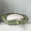 Self Draining Soap Dish, Ceramic Drain Soap Holder Waterfall Design Soap Saver by LAUCHUH