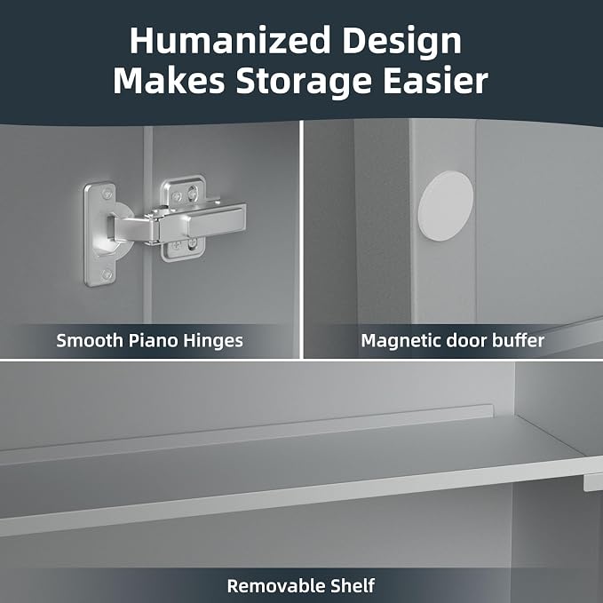 Bathroom Medicine Cabinet with Mirror 16 x 24 Inch, Mirrored Cabinets with 2 - Image 8