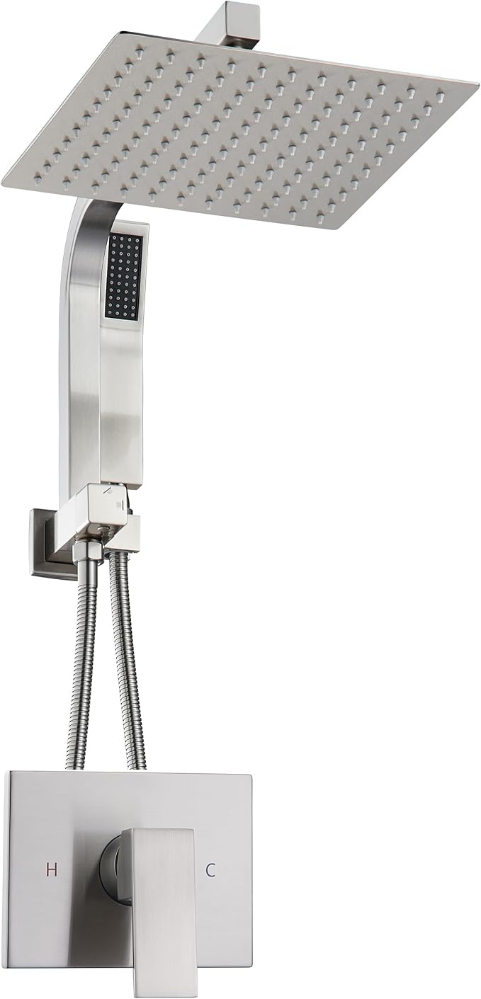 Shower Faucet Set with 10 Inch Shower Heads with Handheld Spray Combo, Rainfall by SOOOHOT