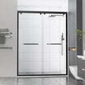 56-60" Wx76 H Semi Frameless Double Sliding Shower Door, 5/16" Tempered by Kosmonia