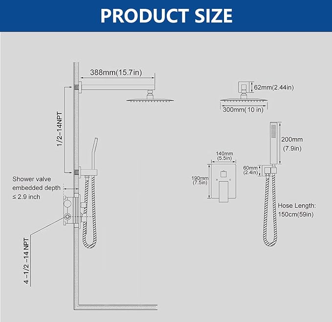 Shower Faucet Set, Shower System - Image 7