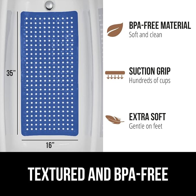 GORILLA GRIP Patented Bath Tub Shower Mat, Machine Washable Bathtub Floor Liner - Image 5