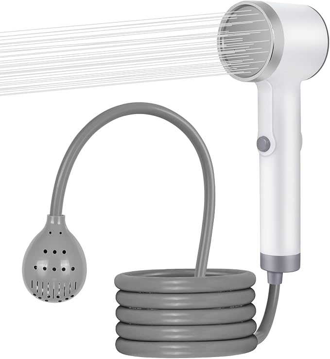 Portable Shower for Camping, Rechargeable Outdoor Shower Pump by Ecumavin
