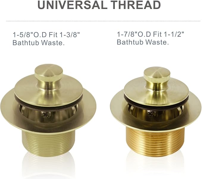 Gold Brushed tub Drain Lift &Turn Tub Trim Set - Image 7