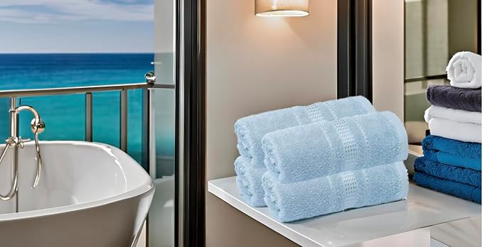 Melissa Linen, Fingertip Towels 4 Pack, 100% Turkish Cotton, Small Hand Towels - Image 2