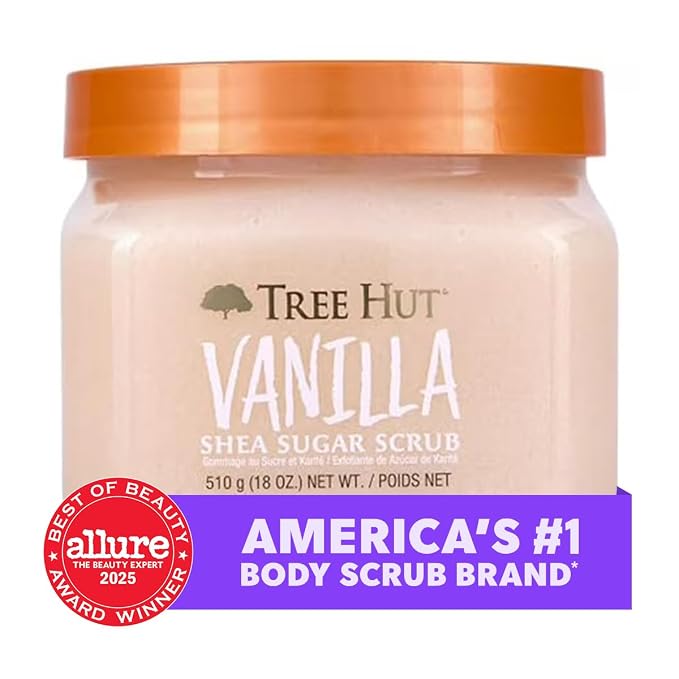 Tree Hut Vanilla Shea Sugar Exfoliating & Hydrating Body Scrub, 18 oz - Image 2