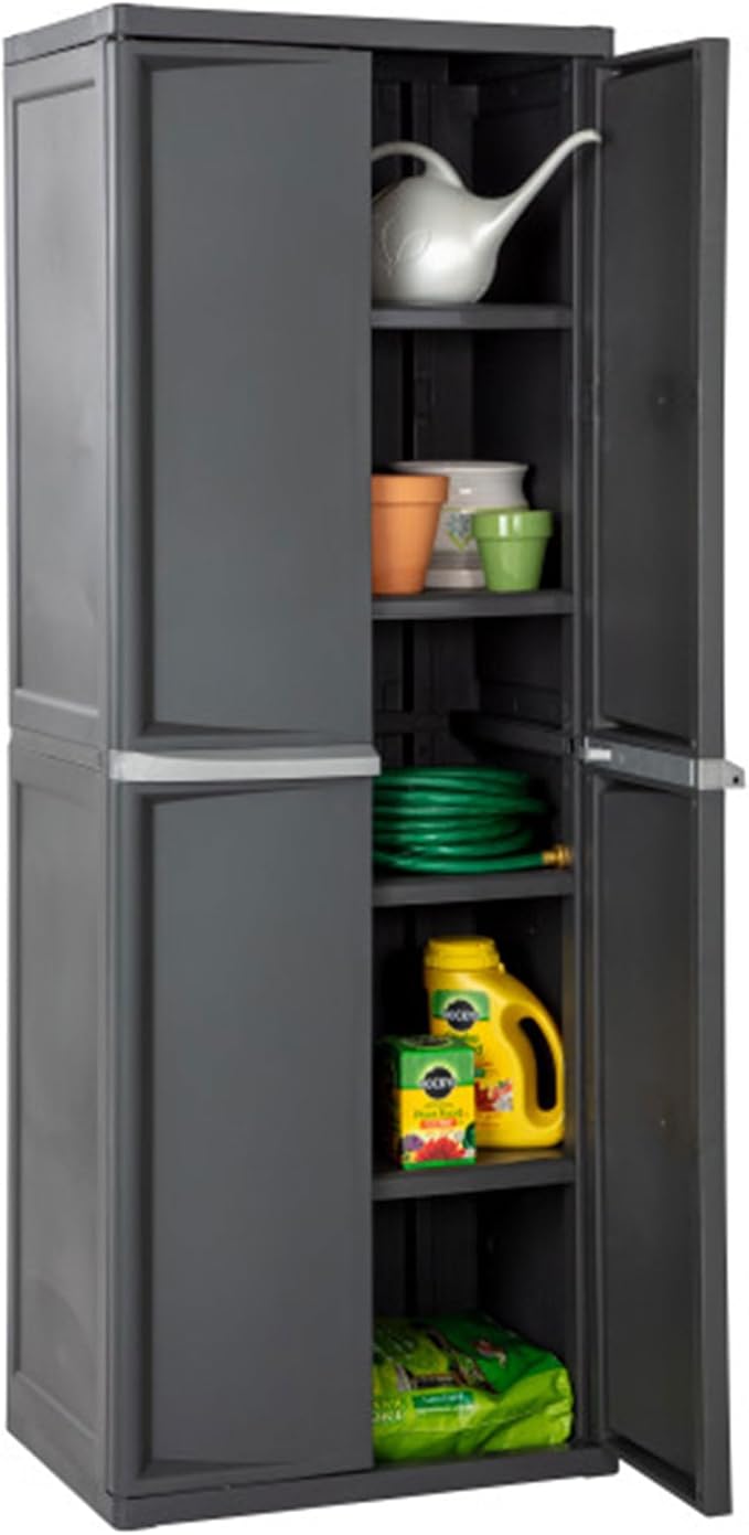 Sterilite 2-Pack 4 Shelf Cabinet, Lockable Utility Storage w/ Adjustable Shelves - Image 7