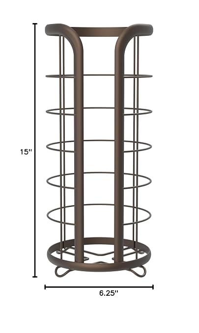 BROOKSTONE, Bronze Toilet Paper Holder, Freestanding Bathroom Tissue Organizer - Image 6