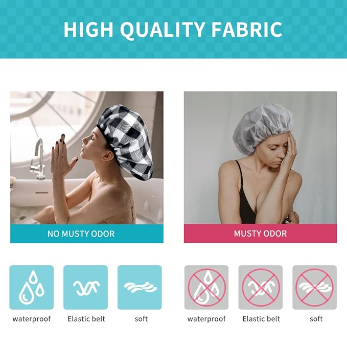 Aquior Shower Cap, Premium Soft Silky Satin Reusable Hair Cap - Image 8