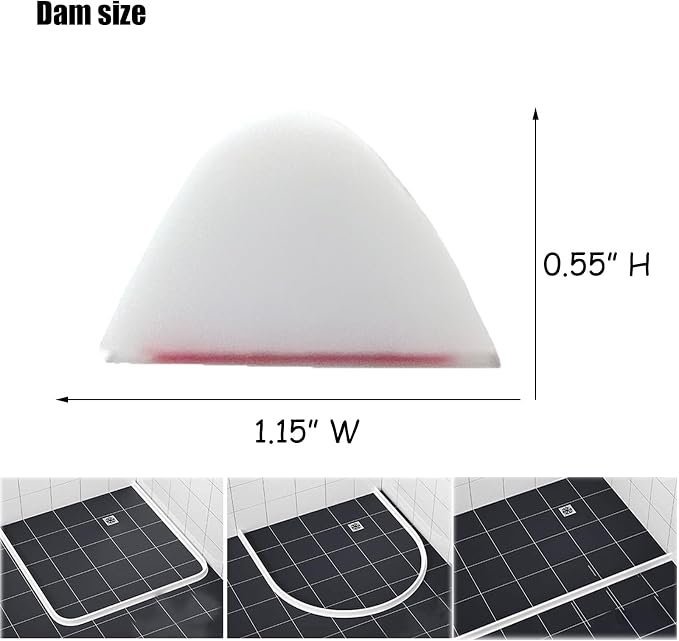 1/2" High Collapsible Shower Threshold Water Dam Barrier 67" Shower Water - Image 2