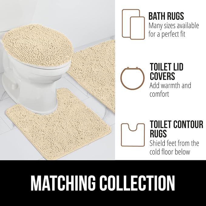 GORILLA GRIP Bath Rug Mat 30x20, Thick Soft Absorbent Chenille, Quick Dry - Image 8