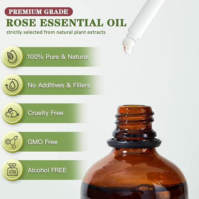 Rose Essential Oil 118ml Natural Premium Rose Oil Essential Oil - Image 2