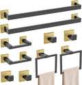 TURS 10-Piece Bathroom Hardware Accessories Set Black&Gold Towel Bar Holder Set by TURS