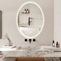 28 X 20 Inch Oval Backlit LED Bathroom Mirror Anti-Fog 3 Colors Light Dimmable by Bulife