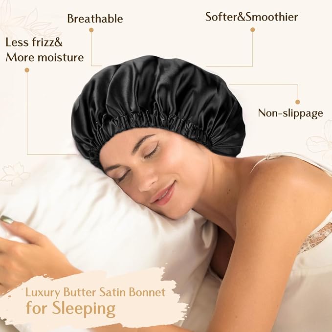 YANIBEST Adjustable Satin Bonnet Double Layer Hair Bonnet - Image 3