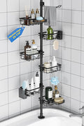 GearFusion Shower Caddy Organizer Tension Pole, Rustproof 4 Tier Corner Shower by Unknown