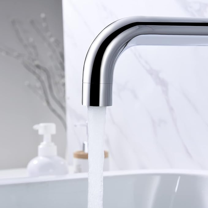 SUMERAIN Tub Filler Wall Mounted Tub Faucet High Flow Bathtub Faucet Chrome - Image 5