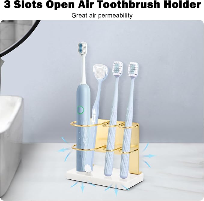 Toothbrush Holder for Bathroom Counter, Metal Toothbrush and Toothpaste Holder - Image 4