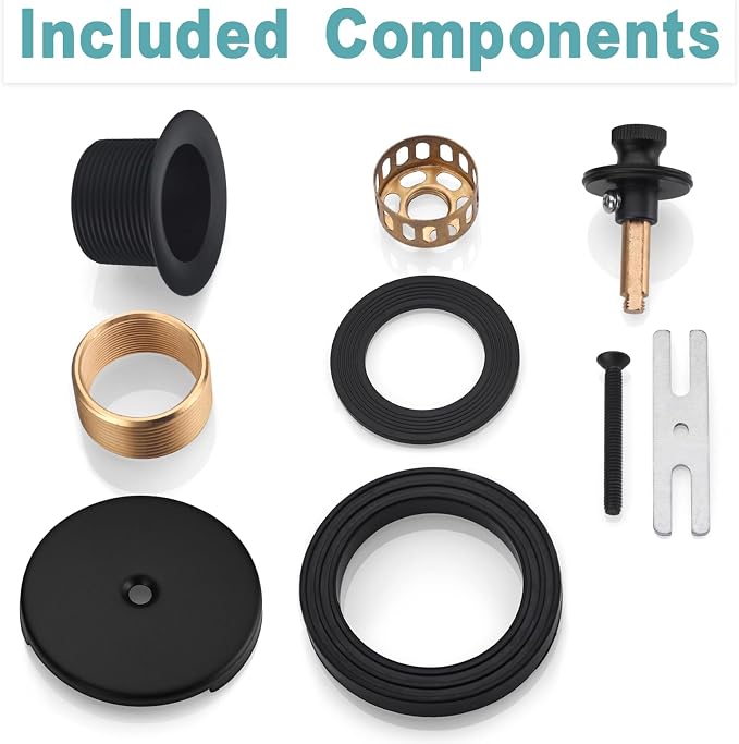 BESTILL Bathtub Drain Kit and Overflow Faceplate, Matte Black - Image 5