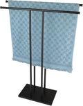 JQK Bath Towel Holder Stand Black, 30 Inch Free Standing Double Towel Rack Shelf by Homeimprovement