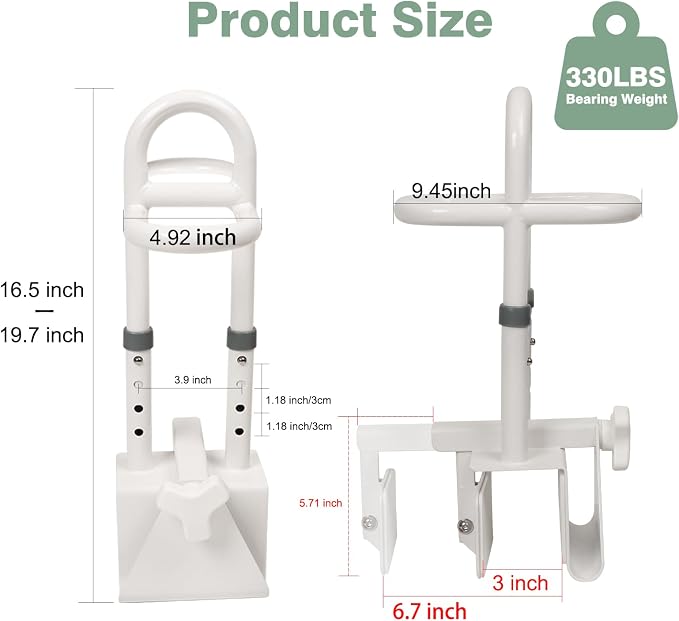 YEEGO DIRECT Bathtub Safety Rail, Height Adjustable Shower Bathtub Grab Bars - Image 6