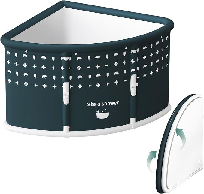 Foldable Bathtub for Adults, 28.8" Fan-Shaped Portable tub, Large Collapsible by Unknown