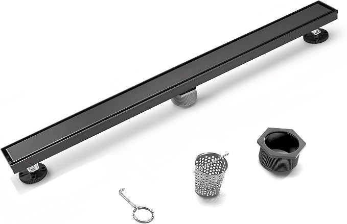 HEATGENE Linear Shower Drain 24-Inch, Stainless Steel Rectangle Shower Floor by HEATGENE