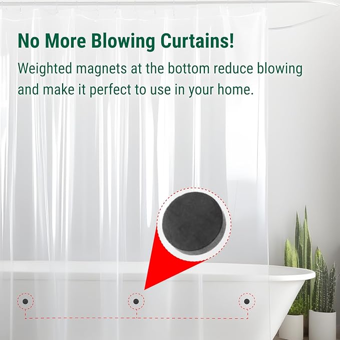 Bowery Home NOT Made in China Eco-Friendly Recycled PEVA Shower Curtain Liner – - Image 6