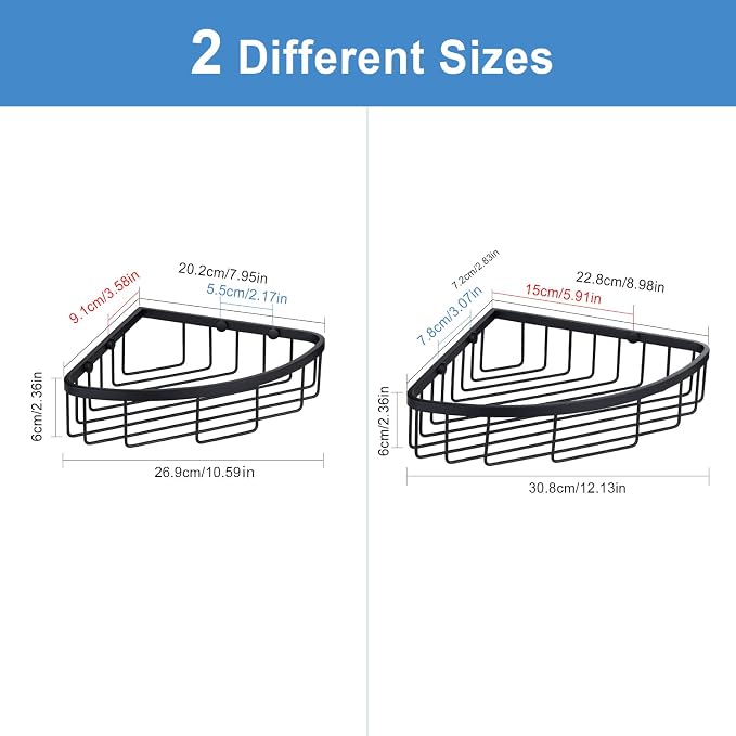 Corner Shower Caddy Shelf Organizer, Stainless Steel Heavy Duty Rust-Proof - Image 3