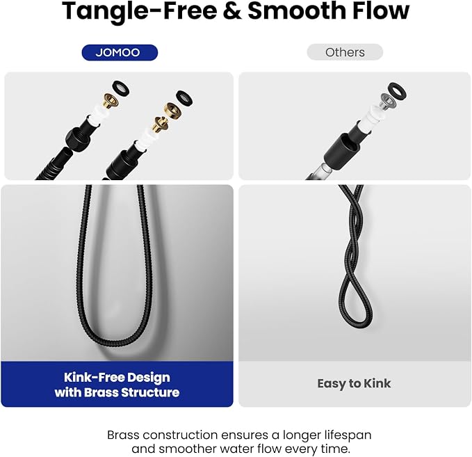 JOMOO Shower Hose, 99 Inch Extra Long Handheld Shower Hose Extension Flexible - Image 4