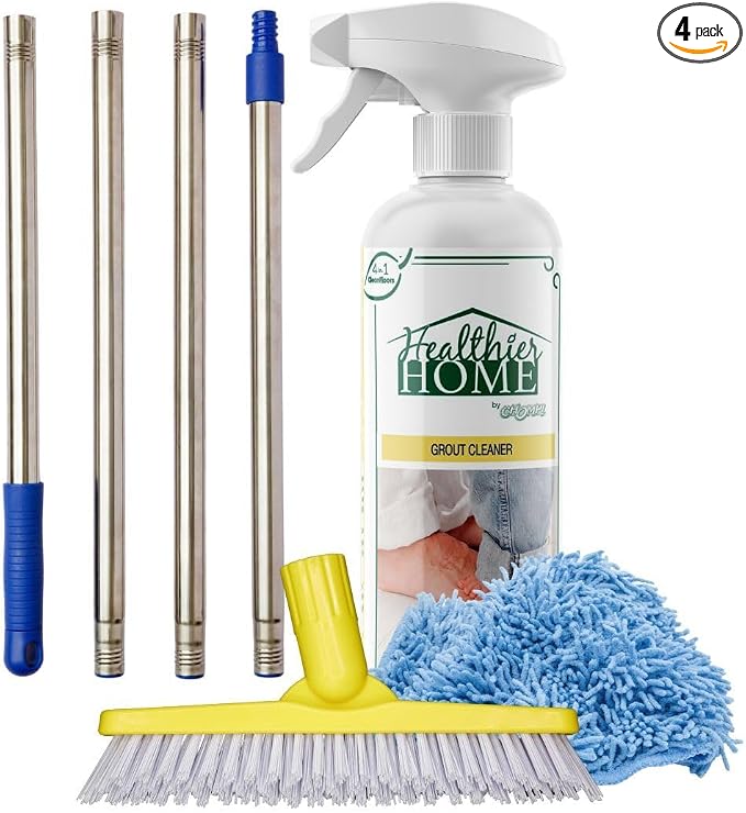CHOMP! Grout Cleaner Bundle, Includes Long Handle Stand Up Brush, Refreshes by CHOMPHealthierHome