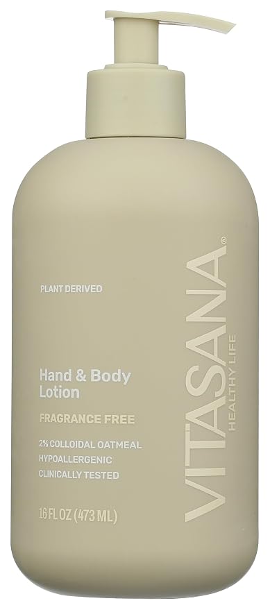 Hydrating Hand & Body Lotion, 16 oz – Fragrance‑Free, 99% Plant‑Derived by VitasanaHealthyLife