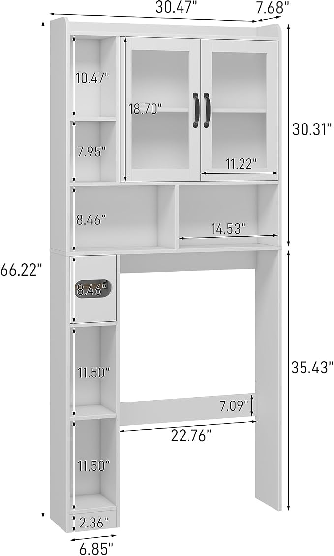 Vabches Over The Toilet Storage Cabinet, Farmhouse Storage Cabinet Over Toilet - Image 2