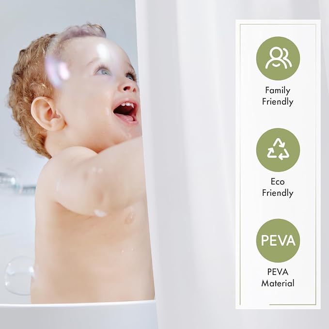 Amazer White Shower Curtain Liner - Image 3
