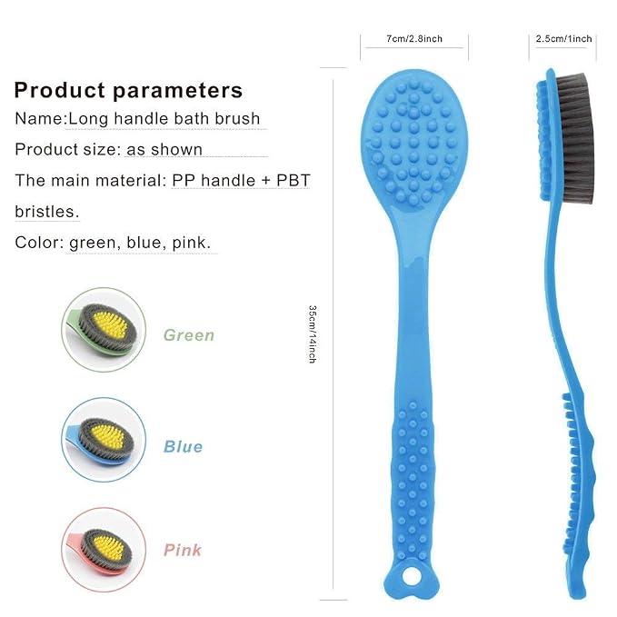 QiCheng&LYS Bath Brush with Long Handle, Handheld Body Massage Brush Shower - Image 4