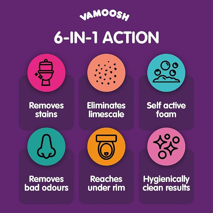 Vamoosh 6-in-1 Foaming Toilet Bowl Cleaner | Self-Activating Foam Technology | - Image 4