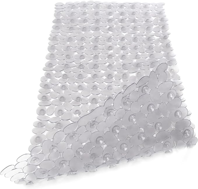 WELTRXE Non Slip Bathtub Mat 35 x 16 Inches Pebbles Shower Mats by WELTRXE