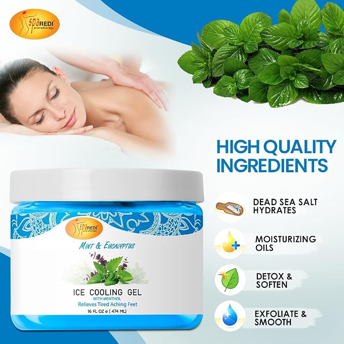 SPA REDI - Massage Cooling Gel for Pedicure, Mint and Eucalyptus Oil - Image 5