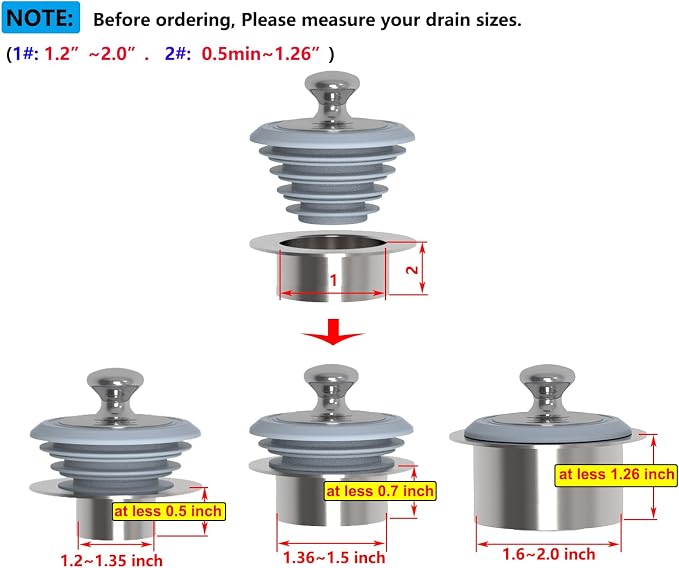 Bathtub Drain Stopper, Tub Stopper, Silicone Bathtub Stopper, Washbasin Drain - Image 5