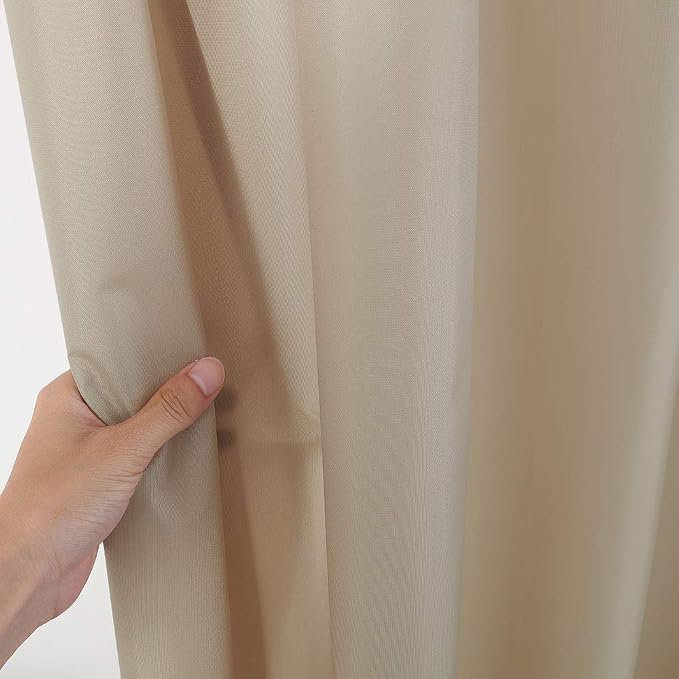 CAROMIO Hotel Quality 100% Waterproof Fabric Shower Curtain or Liner - Image 2