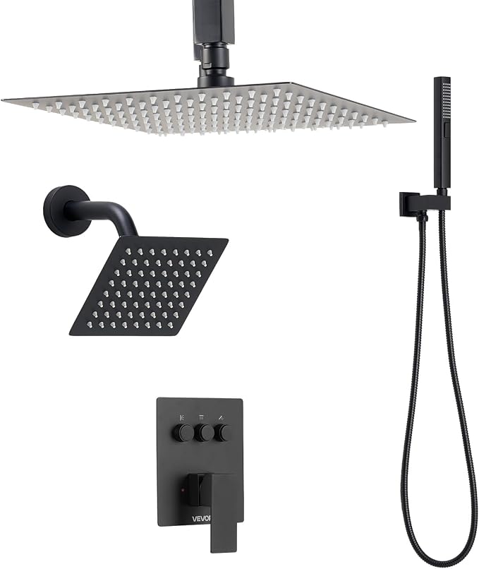 VEVOR Shower Faucet Set, 10 Inch Ceiling Mount Rainfall Shower System - Image 9